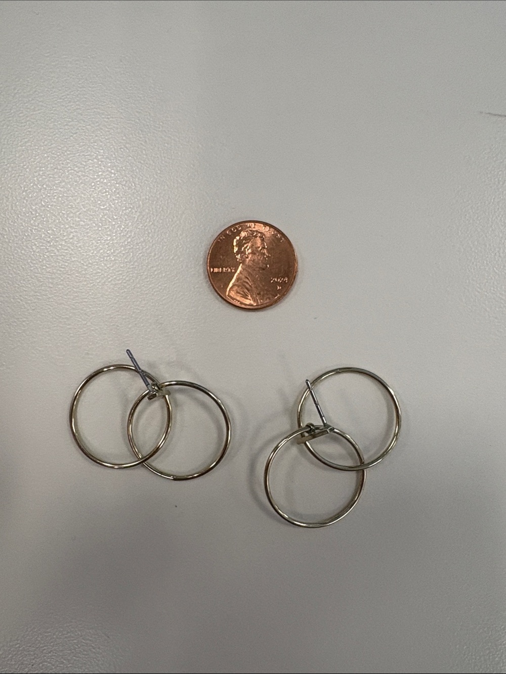 Gold-Tone Interlocking Loop Earrings